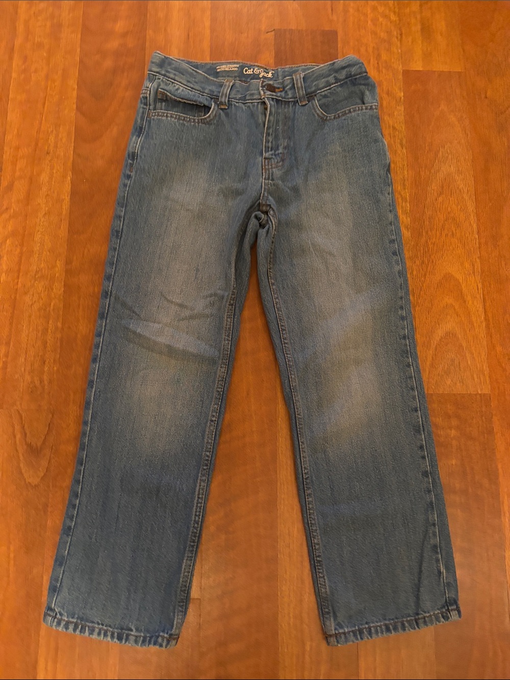 Boys Medium Blue Straight Jeans Size 10 Husky